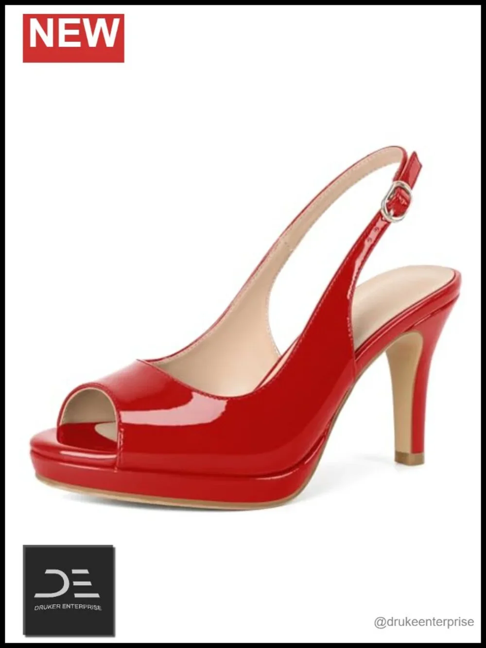 Joseywade Women's Peep Toe Platform Slingback Heels 3.5 Inch High Heel Dress